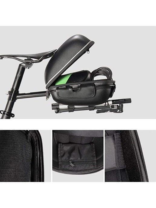 фото Сумка велосипедная (байкпакинг) + багажник rockbros, 8 л, крепление на подседельный штырь, черный, f2-1-kw-672