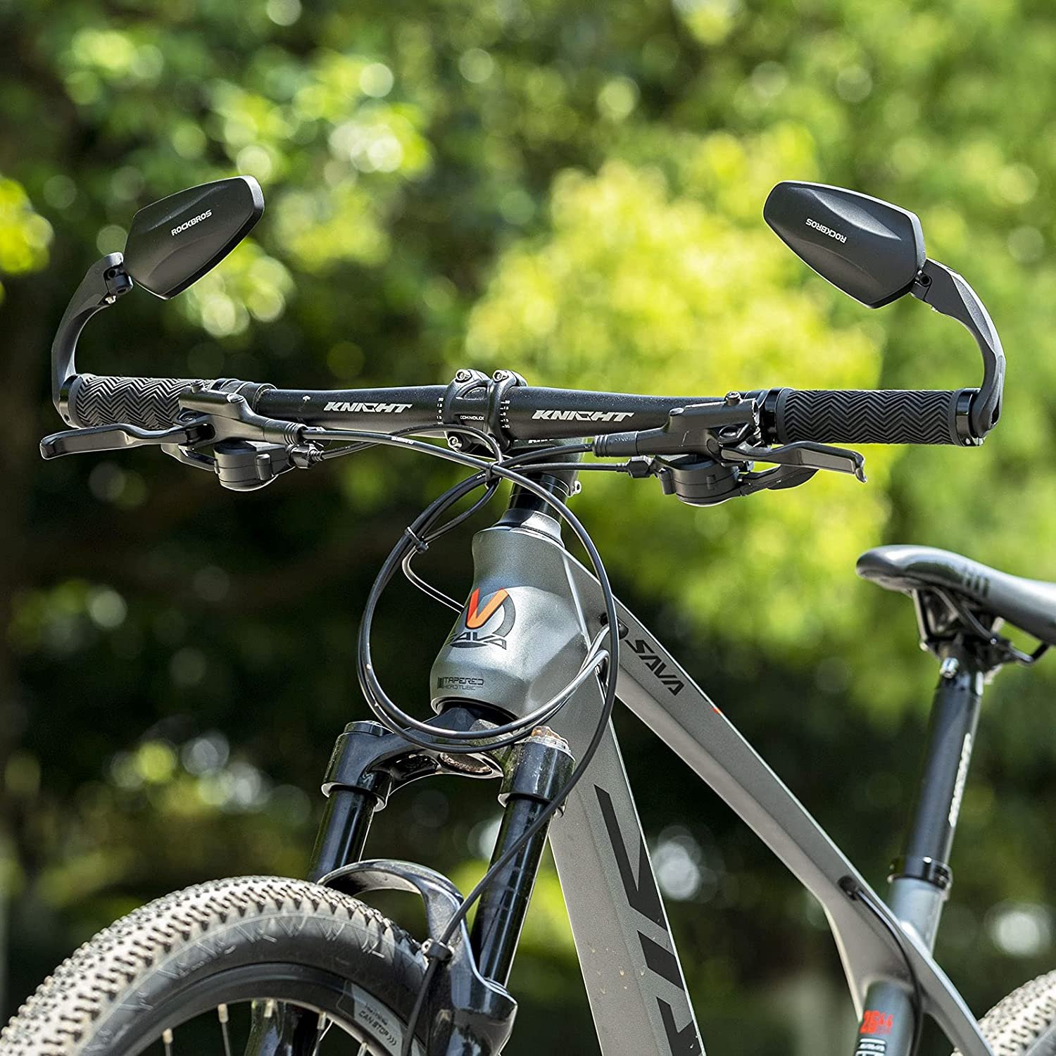 фото Зеркало велосипедное rockbros, акриловое, заднего вида, 6×11 см, длина ручки 9 см, черный, fk-212
