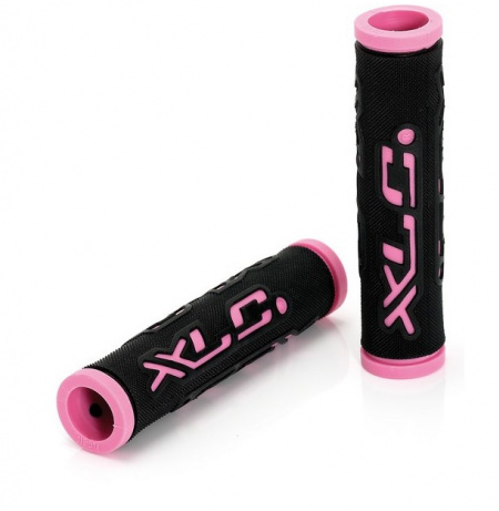 фото Грипсы велосипедные xlc bar grips 'dual colour', 125 мм, black\pink, 2501583501
