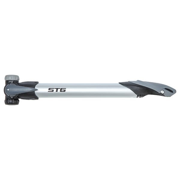 фото Насос велосипедный stg gp-09t, ручной, schrader/presta, с логотипом stg, серебристый, х70238-5