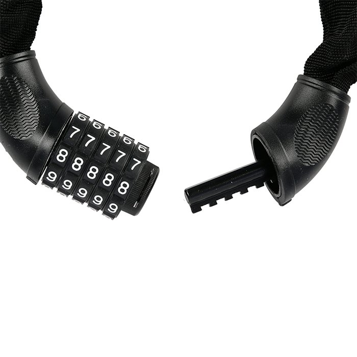 фото Замок велосипедный oxford combi chain 6, цепной, кодовый, чёрный, lk111