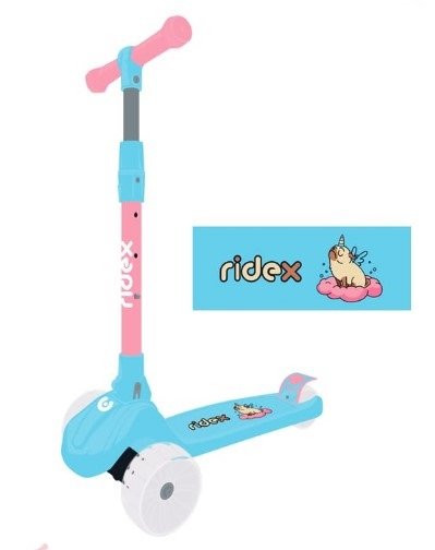 Самокат трёхколесный RIDEX Juicy R, детский, складной, колёса 120/80 мм, голубой/розовый
Самокат трёхколесный RIDEX Juicy R, детский, складной, колёса 120/80 мм, голубой/розовый