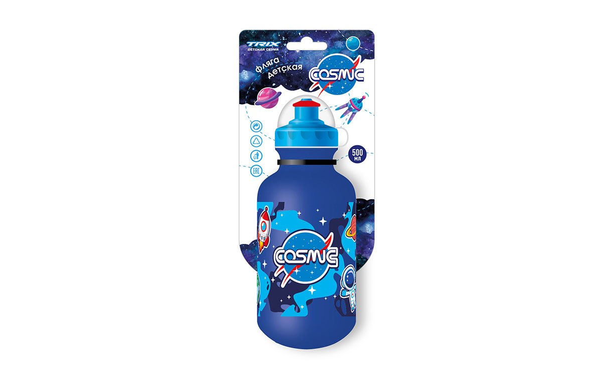 Велосипедная фляга TRIX Cosmic, детская, 500 мл, защитная крышка, LDPE, синяя, BTTX501CS, Синий
Велосипедная фляга TRIX Cosmic, детская, 500 мл, защитная крышка, LDPE, синяя, BTTX501CS, Синий