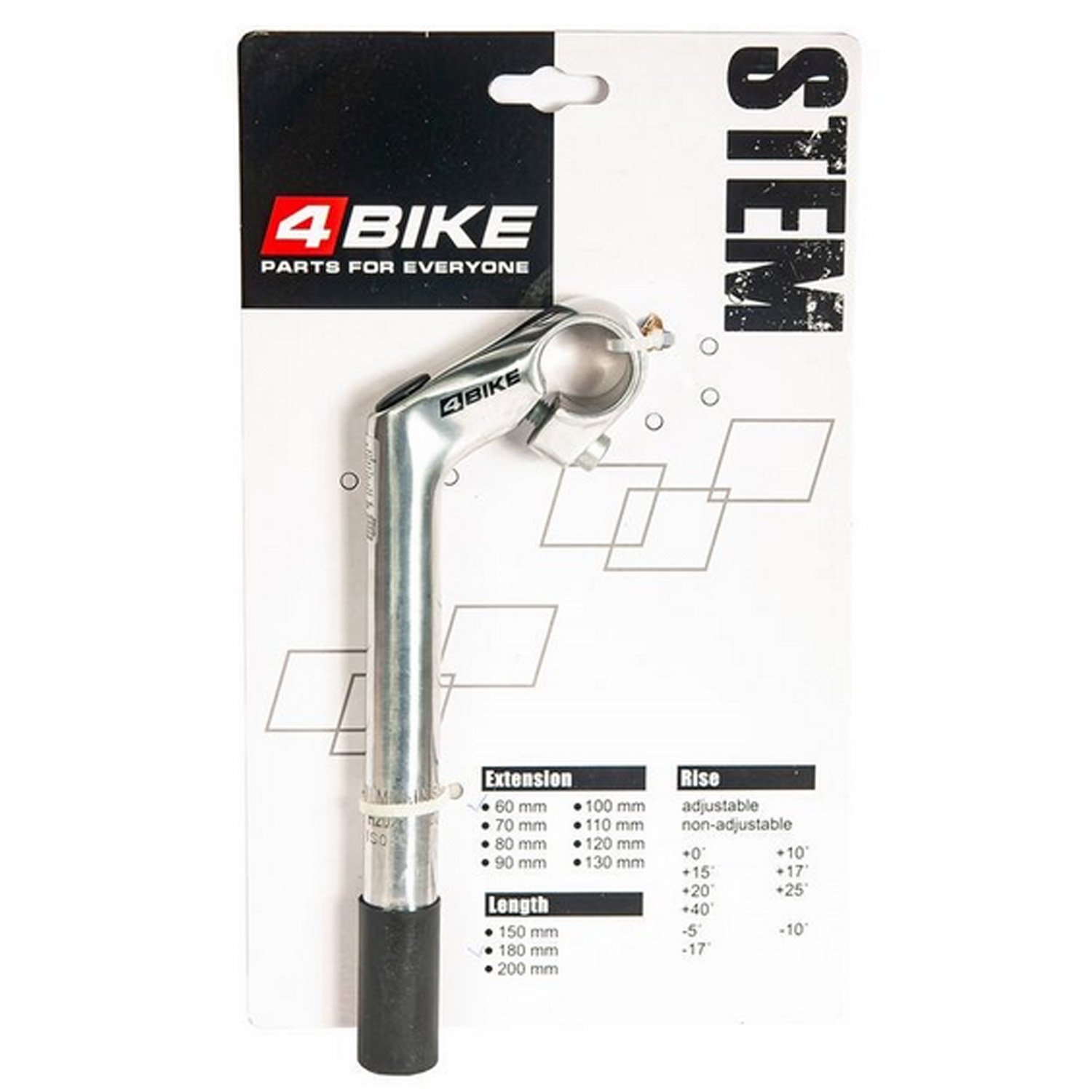 Вынос велосипедный 4BIKE HS-C60, алюминиевый, L:60, R:+30°, D:25.4 мм, индивидуальная упаковка, серебристый, ARV000010
Вынос велосипедный 4BIKE HS-C60, алюминиевый, L:60, R:+30°, D:25.4 мм, индивидуальная упаковка, серебристый, ARV000010