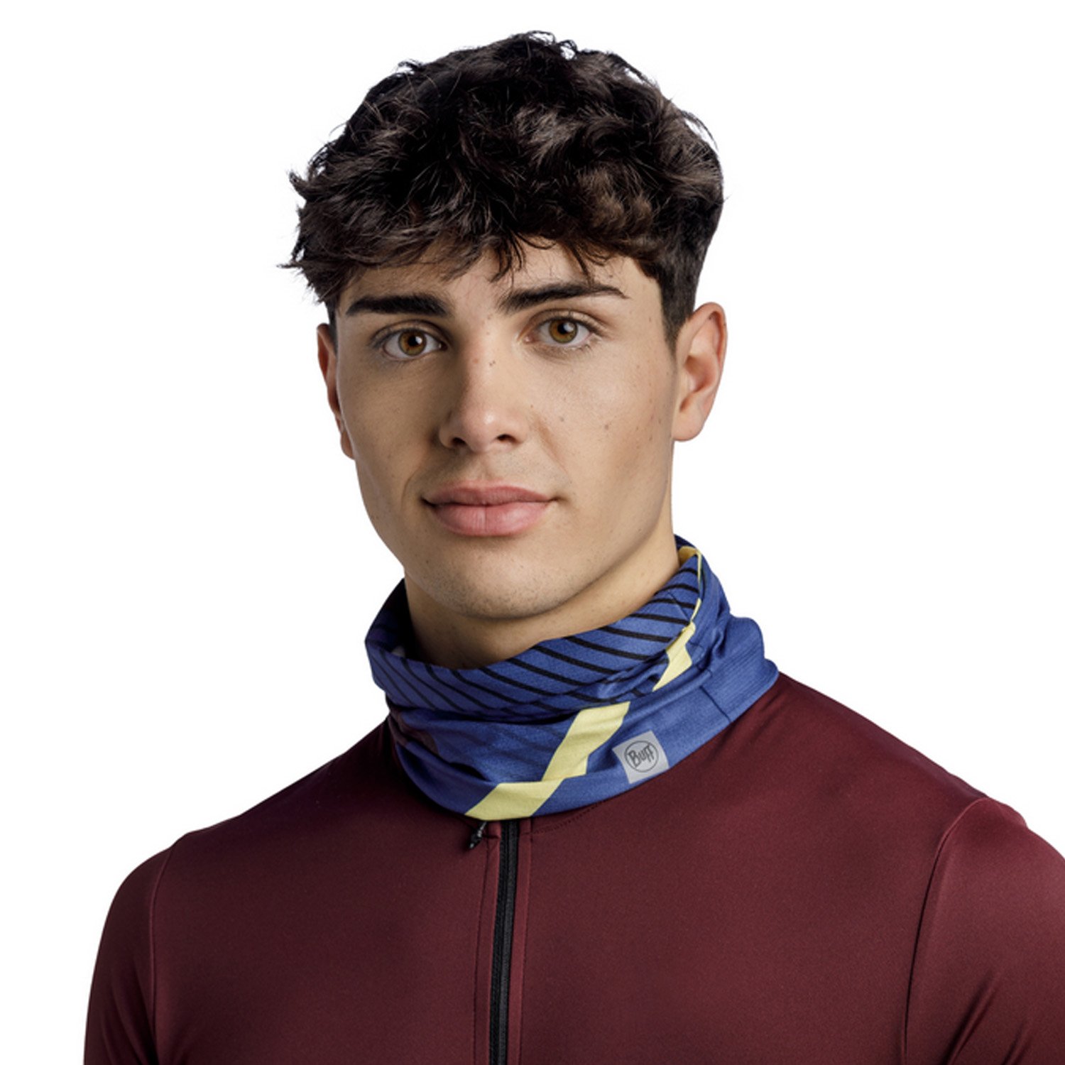 фото Бандана buff coolnet uv+ akim cobalt, синий/черный, 2023. 132283.791.10.00