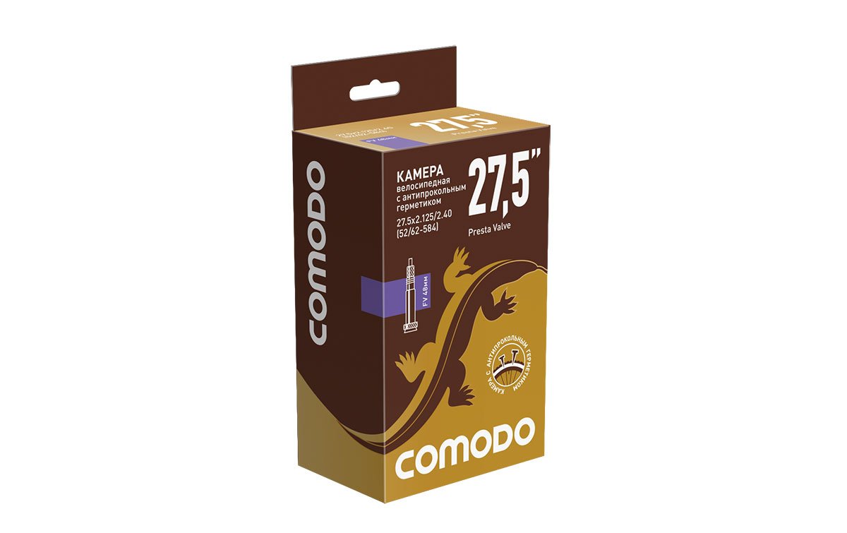 Камера велосипедная COMODO, с антипрокольным герметиком, 27.5x2.125/2.40, FV40 мм, бутиловая, TBCM272125FV48AB
Камера велосипедная COMODO, с антипрокольным герметиком, 27.5x2.125/2.40, FV40 мм, бутиловая, TBCM272125FV48AB