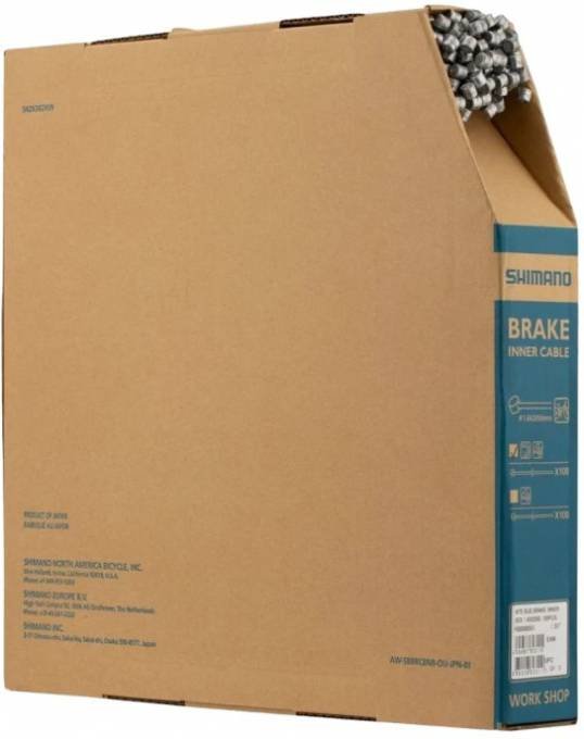 фото Трос тормоза shimano, mtb, 1.6x2050 мм, нержавеющий, 100 штук в коробке, y80098551