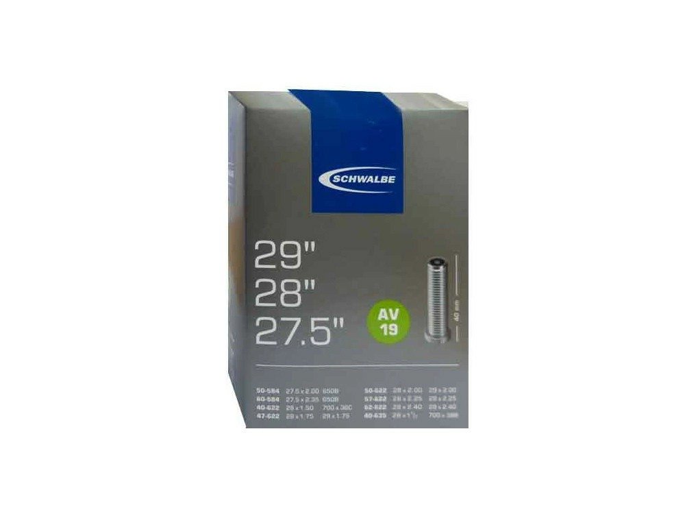 Велокамера Schwalbe AV19 под покрышку 27.5/28/29"-1.50-2.40 40/62-622, 220 гр, автониппель 40мм, 10430340
Велокамера Schwalbe AV19 под покрышку 27.5/28/29"-1.50-2.40 40/62-622, 220 гр, автониппель 40мм, 10430340