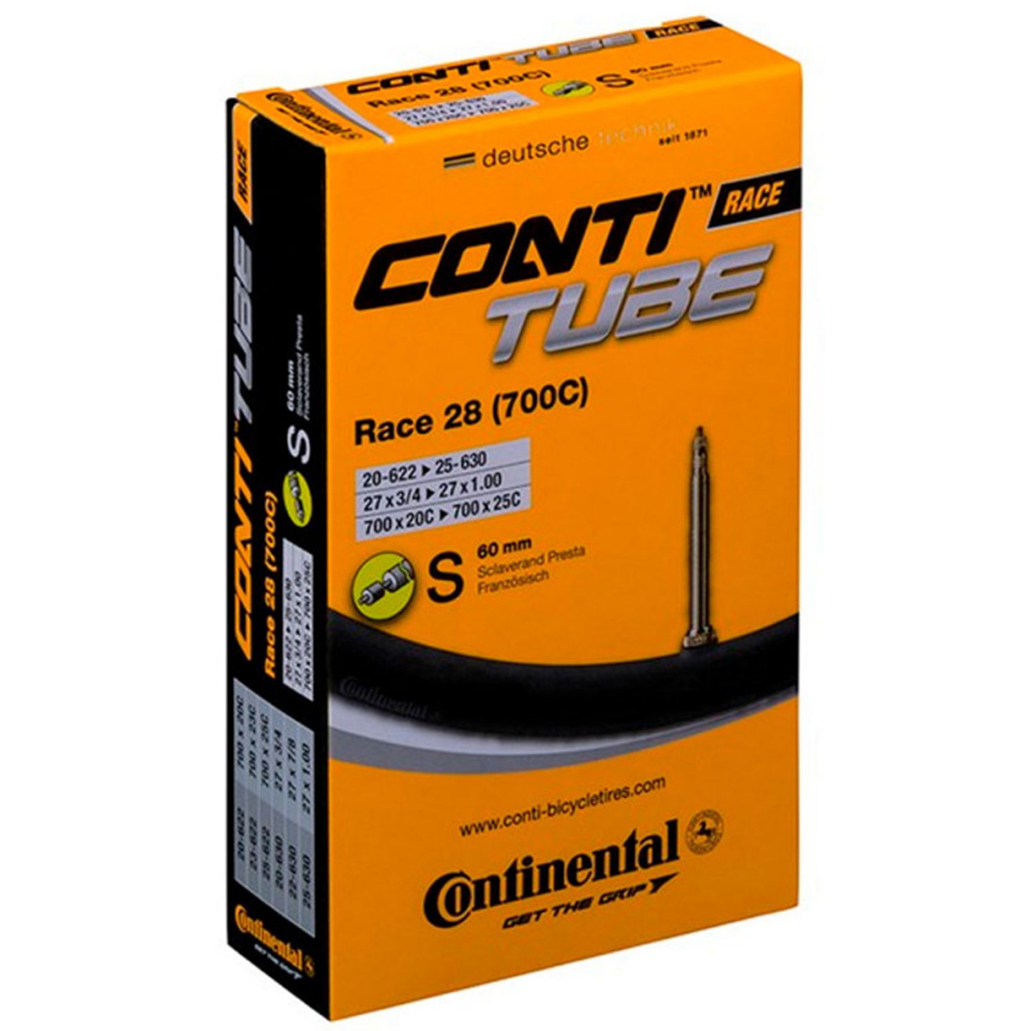 Велокамера CONTINENTAL Race 28, 28"/700x18-25 (700х18/25-622/630), спорт 60мм, 02-0181791
Велокамера CONTINENTAL Race 28, 28"/700x18-25 (700х18/25-622/630), спорт 60мм, 02-0181791
