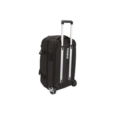 Багажная сумка Thule Crossover 56L Rolling Duffel на колесах, черный 3201092 Багажная сумка Thule Crossover 56L Rolling Duffel на колесах, черный 3201092Велосумки<br>Большая и вместительная дорожная сумка на колесах Thule Crossover 87L. Благодаря широкому входу на молнии и достаточной вместительности в 56 л. в эту сумку можно с легкостью положить любые горнолыжные или туристические принадлежности.<br>Описание<br><br>Алюминиевый каркас и водостойкий материал делают эту сумку легкой и прочной.<br>Надежный экзоскелет и задняя обшивка из полипропилена обеспечат надежную защиту во время путешествий в самых сложных условиях.<br>Крепкие колеса увеличенного размера и телескопические ручки с технологией Thule V-Tubing™ гарантируют мягкое, плавное и ровное движение в течение многих лет.<br>Регулировочные ремни для подгонки размера сумки в зависимости от количества багажа.<br>Изготовленное по технологии горячей прессовки ударопрочное отделение SafeZone™ защитит ваши очки, портативную электронику и другие хрупкие вещи (отделение прикрепляется и может быть удалено для освобождения дополнительного места).<br>Главное отделение с несколькими отсеками поможет отделить чистое от грязного, мокрое от сухого и деловое от повседневного.<br><br><br><br>Характеристики<br> <br>Цвет: чёрный<br>Возможные цвета: чёрный, синий<br>Внешние размеры (высота, длинна, глубина):64 x 38 x 32,5 см<br>Вес: 3.5 кг<br>Вместимость: 56 л<br>Материалы:нейлон (Dobby nylon)<br>Гарантия: 25 лет<br>