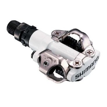 Педали для велосипеда Shimano M520W, SPD, с шипами, белые, EPDM520W Педали для велосипеда Shimano M520W, SPD, с шипами, белые, EPDM520WПедали для велосипедов<br>Педали Shimano PD-M520 SPD, классическая конструкция, надежность и качество SPD, идеальные для горных и шоссейных велосипедистов. Вес 380 грамм (пара), цвет черный, в комплекте с шипами.<br><br>Компактная конструкция корпуса с открытым механизмом для легкого застегивания<br>Отличная защита от грязи и мусора для любой педали в своем классе<br>Регулируемое усилие застегивания и отстегивания<br>Не требующая обслуживания хромомолибденовая картриджная ось с глухими<br>подшипниками.<br>