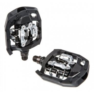 Педали для велосипеда Shimano PD-MT50, с отражателями, с шипами, EPDMT50 Педали для велосипеда Shimano PD-MT50, с отражателями, с шипами, EPDMT50Педали для велосипедов<br>Педали, PD-MT50, с отражателями, с шипами, индивидуальная упаковка.<br>- Педали CLICK`R в стиле МТБ для оздоровительного катания.<br>- Более легкая пружина для упрощения отстегивания-застегивания<br>- Плавающая рамка для облегчения застегивания<br>- Регулировка усилия застегивания и отстегивания<br>- Не требующая обслуживания хромолибденовая картриджная ось с глухими подшипниками.<br>- SM-SH56 (шипы многонаправленного отстегивания) прилагаются<br>- Производитель Shimano<br>- Для городского или кросс-кантри катания<br>- Вес 498 гр.<br>