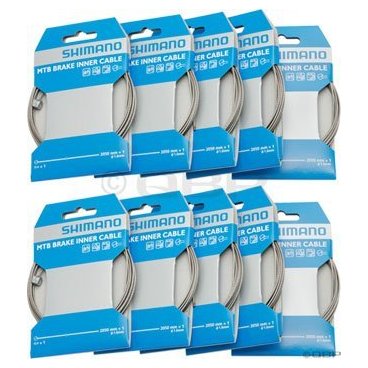 Трос тормозной SHIMANO шоссе/МТБ, 2050 мм, 10штук, с наконечником, W-End тип Y80098410 Трос тормозной SHIMANO шоссе/МТБ, 2050 мм, 10штук, с наконечником, W-End тип Y80098410Тросики и Рубашки<br>Трос тормозной<br>- назначение: шоссе/МТБ<br>- длина: 2050 мм<br>- 10 штук<br>- с наконечником (шоссе и МТБ)<br>- тип: W-End<br>- материал:сталь<br>- индивидуальная упаковка<br>- производитель Shimano<br>