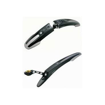 Комплект крыльев TOPEAK Defender M1 & M2, (26 MTB, TC9619) Комплект крыльев TOPEAK Defender M1 & M2, (26 MTB, TC9619)Крылья для велосипедов<br>Пластиковые велосипедные крылья - комплект (крыло переднее и заднее).<br>Цвет: Черный с серыми вставками<br>Переднее: крепеж в трубу вилки.<br>Заднее: Крепление эксцентриком на подседельную трубу (25.4~34.9 мм) или глагол.<br>Два шарнира позволяющие выставлять крыло в удобное для Вас положение<br><br>Быстрый монтаж, демонтаж<br>Для горных и кроссовых велосипедов (26? и 28?).<br><br>Размер: 40х10х12 см<br>Вес: 420 г<br>