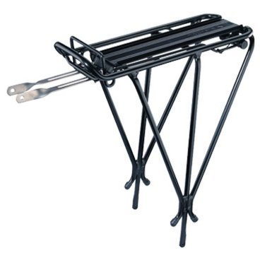 Велобагажник TOPEAK Explorer Tubular Rack, Aluminum Tubular, W/Spring (TA2029-B) Велобагажник TOPEAK Explorer Tubular Rack, Aluminum Tubular, W/Spring (TA2029-B)Багажники для велосипеда<br>Багажник TOPEAK Explorer Tubular rack на заднее колесо с ободными тормозами, совместимый с сумками Topeal MTX Quick Track System<br><br>Материал: сплав алюминия 6061 T-6<br>Совместимость: с сумками и корзинами с системой крепления MTX Quick Track System <br>Максимальный вес перевозимого груза: 25 кг<br>В комплекте: крепление для установки заднего фонаря и катафота<br>Размер: 34 x 14,2 x 41,5 см<br>Вес: 800 грамм.<br>