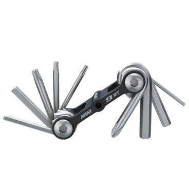 Mультитул TOPEAK Mini 9 MT, неопреновый чехол в комплекте (TT2545, 9 функций) Mультитул TOPEAK Mini 9 MT, неопреновый чехол в комплекте (TT2545, 9 функций)Велоинструменты<br>Ключи-шестигранники Topeak Mini 9 MT<br>Специальная версися пополярного набора Mini 9, предназначенная специально для MTB. Гладкий, суперлегкий складывающийся набор. Интсрументы сложены в корпус из литого алюминия. Чехол в комплекте. <br>Интсрументов 9 шт.<br>Шестигранники:<br>2/3/4/5/6 мм<br>Ключи Torx®:<br>T10/T15/T25<br>Отвертки:<br>#2 крестовые<br>Материал инструментов:<br>Закаленная сталь<br>Материал чехла:<br>Neoprene<br>Размеры (Д x Ш x В):<br>6.6 x 3.3 x 2.1 см<br>Вес:<br>92 г<br>