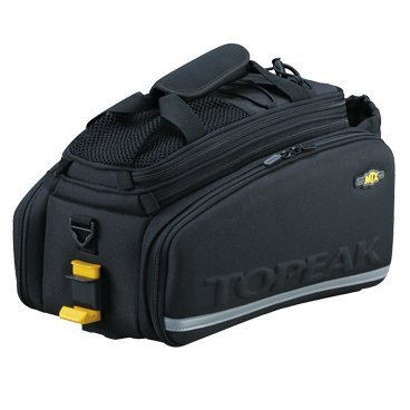 Велосумка TOPEAK MTX Trunk Bag DXP, cкладные боковые отделения TT9635B Велосумка TOPEAK MTX Trunk Bag DXP, cкладные боковые отделения TT9635BВелосумки<br>Главное отделение на молнии с разделителем, который можно передвигать. Дополнительная молния для увеличения сумки в объеме. Сверху сумки резинка, карман из сетки, ручка для снятия и транспортировки сумки. Два жестких боковых отделения под молнией, при открытии еще два мягких свисающих кармана.<br>Сзади сумки карман для бутылки и крепление для мигалки. Дополнительно ремешок для ношения сумки через плечо. Светоотражающая лента 3M<br>