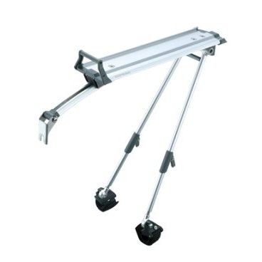 Багажник TOPEAK Roadie Rack, с креплением-хомутами на нижние перья рамы, серебристый TA2403 Багажник TOPEAK Roadie Rack, с креплением-хомутами на нижние перья рамы, серебристый TA2403Багажники для велосипеда<br>Легкий багажник для установки на шоссейные велосипеды всех типов. Алюминий и прочный промышленный пластик. Быстросъемные крепления к велосипеду, центральная рельса RX QuickTrack™ для установки совместимых быстросъемных сумок с прямой фиксацией к багажнику. Для покрышек шириной до 25 мм. Регулируемые стойки, крепления к перьям - на липучках, центральное крепление к болту заднего тормоза. Максимальная нагрузка - 7 кг.<br>Цвет:Серебриcтый.<br>Размер:30 x 15 x 36.3 см.<br>Вес:420 гр<br>