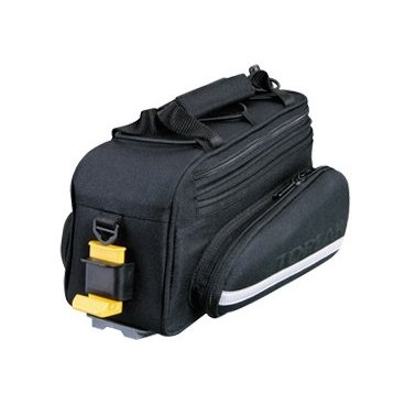 Велосумка TOPEAK RX Trunk Bag DXP cкладные боковые отделения, черный, TT9637B Велосумка TOPEAK RX Trunk Bag DXP cкладные боковые отделения, черный, TT9637BВелосумки<br>Компатная сумочка на багажник, для необходимых Вам в пути вещей. Система крепления RX QuickTrack, Совместима исключительно с багажниками Topeak.<br>Сверху дополнительно резинка, ручка для транспортировки.<br>Светоотражающая лента 3M<br>Материал: Полиэстер 600 денье<br>Центральное отделение на молнии, внутри карман<br>Два боковых кармана на молнии<br>Сзади крепление для мигалки<br>Дополнительно ремешок через плечо.<br>Размер: 31 x 20.5 x 16~25 см.<br>Вес: 755 г.<br>Цвет: черный.<br>