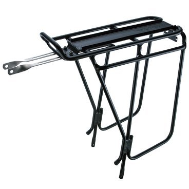 Велобагажник TOPEAK Super Tourist с кронштейнами под боковые сумки DX, W/Side Bar, черный TA2039-B Велобагажник TOPEAK Super Tourist с кронштейнами под боковые сумки DX, W/Side Bar, черный TA2039-BБагажники для велосипеда<br>Большой задний багажник Topeak Super Tourist DX Rack MTX для туризма. Без прижимной пружины. Боковые дуги придают дополнительную прочность. Совместим с сумками серии Topeak MTX series и другого груза. Есть крепление для заднего габарита.<br>Материал: Алюминий<br>Максимальный вес 25кг<br>Вес: 700 гр<br>Размер: 34 x 17 x 41 cm<br>Цвет: Черный<br>