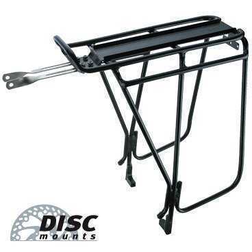 Велобагажник TOPEAK Super Tourist Tubular Rack DX, W/Side Bar, под дисковые тормоза, черный TA2036-B Велобагажник TOPEAK Super Tourist Tubular Rack DX, W/Side Bar, под дисковые тормоза, черный TA2036-BБагажники для велосипеда<br>Велобагажник под дисковые тормоза Topeak Super Tourist Tubular Rack, DX, W/Side Bar, Disc Mount Version. Система QuickTrack™ позволяет быстро и надежно фиксировать сумки и корзины на любые багажники Topeak. Вставьте сумку или корзину Topeak в пазы багажника и двигайте до шелчка фиксатора. Никаких инструментов или ремней не понадобится. Для снятия достаточно нажать на желтую кнопку фиксатора и потянуть сумку или корзинку.<br><br>Материал: Алюминий<br>Тип крепления: Braze-On Type<br>Совместимость сумок: MTX QuickTrack™ System<br>Максимальная нагрузка: 25 кг<br>Габариты (ДxШxВ): 34 x 23.5 x 41 см<br>Вес: 739 г<br>Цвет: черный<br>