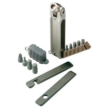 Набор торцевых головок и монтажных лопатокTOPEAK Tool Bar, 11 функций, серебристый TT2351 Набор торцевых головок и монтажных лопатокTOPEAK Tool Bar, 11 функций, серебристый TT2351Велоинструменты<br>Ультралегкий и очень компактный инструмент Topeak ToolBar включает в себя набор из бортировок для колес, насадок на шестигранники разных размеров, крестообразной и плоской отвертки, а также ключа Torx.<br>Материал инструмента: закаленная сталь, ванадиевая сталь.<br>Размеры: 9.1 x 1.5 x 1.8 см.<br>Вес: 68 гр.<br>Цвет: серебристый<br>