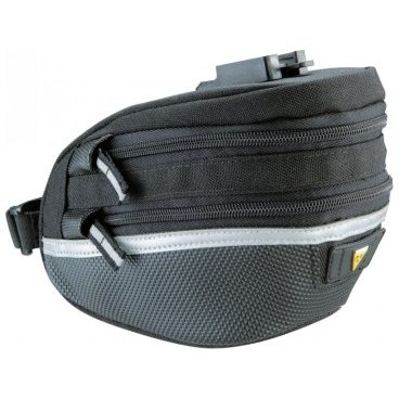 Подсёдельная велосумка TOPEAK Wedge Pack II, с креплением F25, сrain cover, большая, TC2273B Подсёдельная велосумка TOPEAK Wedge Pack II, с креплением F25, сrain cover, большая, TC2273BВелосумки<br>TOPEAK Wedge Pack II, подсёдельная сумка с креплением F25, rain cover, средняя. Качественная велосумка под седло. Светоотражающие элементы, удобное крепление, доступна в трех размерах.<br><br>Материал: 1000 Denier Nylon<br><br>Объем: 01.25-1.65 л.<br><br>Вес: 183 г.<br><br>Габариты: 8.5 x 11.5 x 13 cm / 7.3” x 4.5” x 5.1”<br><br>Дополнительно: 3M™ Reflective Strip RedLite™ Clip Rain Cover<br>