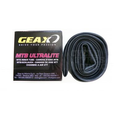 Камера для велосипеда GEAX MTB Ultralite, 29x1.9/2.35, presta, 40 мм, велонипель 122.2U9.R2.23.111BX Камера для велосипеда GEAX MTB Ultralite, 29x1.9/2.35, presta, 40 мм, велонипель 122.2U9.R2.23.111BXКамеры для велосипеда<br>Камера Geax MTB Ultralite, 29x1.9/2.35, presta, 40mm.<br> <br>Для велосипедов с колесами 29 (найнеров)<br> <br>Ниппель: presta.<br>