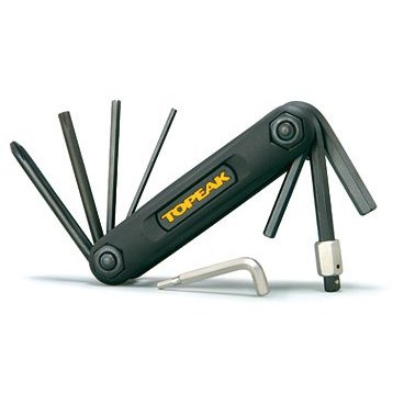 Мультитул TOPEAK X Tool, 10 функций, черный, TT2321B Мультитул TOPEAK X Tool, 10 функций, черный, TT2321BВелоинструменты<br>Набор инструментов компактный Topeak X-Tool<br><br>Классическая компоновка для компактного набора инструментов: 10 ключей упрятанных в рукоятку по принципу инструментов в швейцарском ноже. С одной стороны, это не самое компактное решение, но большая рукоятка обеспечивает достаточный рычаг, чтобы отвернуть любой закисший болт на велосипеде. <br><br>Головок: 10;<br>Состав набора: шестигранники 2/2.5/3/4-2/5/6/ мм, Torx T25, крестовая отвертка Phillips;<br>Материал: Закаленная сталь, армированный пластик;<br>Размеры: 9.7 x 2.8 x 1.8 см;<br>Вес: 115 гр.<br>