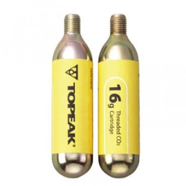 TOPEAK 25G резьбовой CO2 картридж, 2 шт./упаковка, для 29er покрышек TOPEAK 25G резьбовой CO2 картридж, 2 шт./упаковка, для 29er покрышекВелосипедный насос<br>Набор из 2 универсальных резьбовых баллончиков с углекислым газом.<br> Совместимы с насосами серии HybridRocket, CO2-Bra и AirBooster CO2. <br>TCO25-2<br>