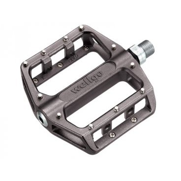 Педали велосипедные WELLGO алюминий BMX/Downhill B087B широкая ось Cr-Mo 6-14087 Педали велосипедные WELLGO алюминий BMX/Downhill B087B широкая ось Cr-Mo 6-14087Педали для велосипедов<br>NEW, широкие, со сменными шипами, литые, ось - высокопрочный хром-молибденовый сплав, 109*100.5*26мм, герметичные шарикоподшипники, 450г/пара, резьба 9/16, черные, инд. уп.<br>