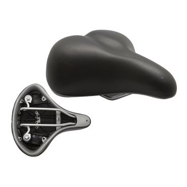 Велосипедное седло VELO VL-6050W комфорт 250х210мм, амортизатор пружины, чёрное VL-6050W Велосипедное седло VELO VL-6050W комфорт 250х210мм, амортизатор пружины, чёрное VL-6050WСедла для велосипедов<br>VELO Седло VL-6050W комфорт, 250*210мм, обшивка: винил, амортизация: пружины, основа: Double Dencity Base<br>