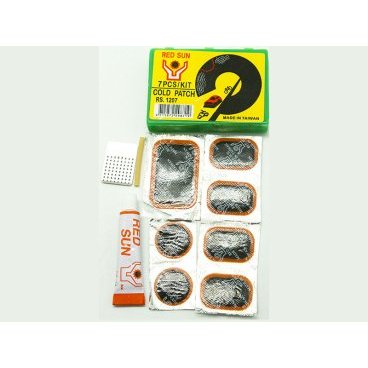 Велоаптечка TBS RS-1207, 7 заплаток, наждачка, ниппельная резинка, клей, RS-1207