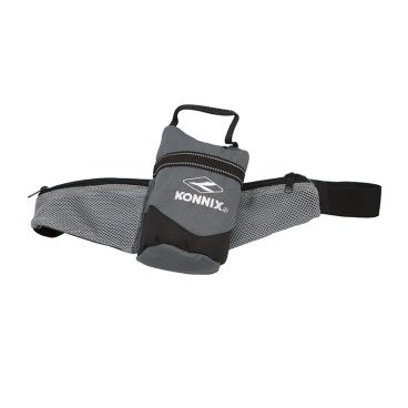 Велосумка поясная KONNIX TY-0660106, 37,5х10х18см, с гнездом для бутылочки , TY-0660106 Велосумка поясная KONNIX TY-0660106, 37,5х10х18см, с гнездом для бутылочки , TY-0660106Велосумки<br>Вело сумка на пояс - альтернативный вариант для байкеров, не любящих возить рюкзак на плечах. Особенно актуально это летом, когда спине под рюкзаком не совсем комфортно. Если много вещей брать не нужно, то эта сумка заменит и рюкзак, и все виды сумок, устанавливающихся на раму велосипеда. Сумка поясная TY-0660106 имеет карман для вело фляги и два отдельных отсека на молниях по бокам. Вы сможете достать бутылку и утолить жажду, не останавливаясь, а прямо на ходу! К тому же, Вам не придется отстегивать сумку, отправляясь в магазин, ведь она будет всегда с Вами! Место крепления: на пояс. Вид крепления: ремешки с липучкой. Материал: водостойкий полиэстер. Размер: 37,5х10х18см. Цвет: черный, серый. <br>