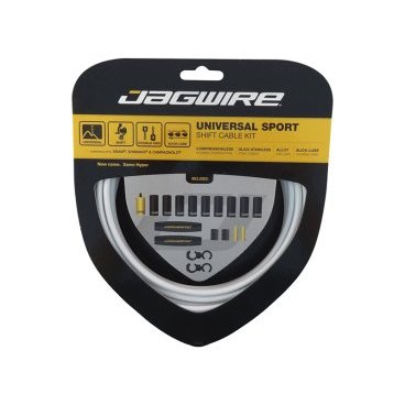 Тросы с оболочками JAGWIRE тормозные,Universal Sport Shift, комплект, белый, UCK214 Тросы с оболочками JAGWIRE тормозные,Universal Sport Shift, комплект, белый, UCK214Тросики и Рубашки<br>JAGWIRE Тросы с оболочками для переключателей комплект Universal Sport Shift, белый<br>