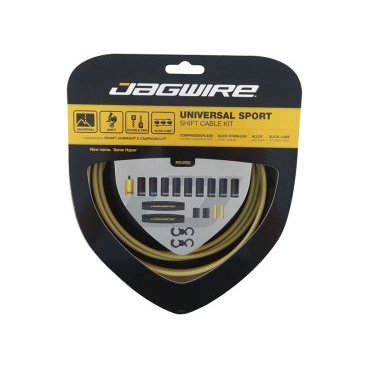 Тросы с оболочками JAGWIRE тормозные,Universal Sport Shift, комплект, золото, UCK216 Тросы с оболочками JAGWIRE тормозные,Universal Sport Shift, комплект, золото, UCK216Тросики и Рубашки<br>JAGWIRE Тросы с оболочками для переключателей комплект Universal Sport Shift, золото<br>