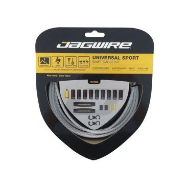 Тросы с оболочками JAGWIRE для переключателей комплект Universal Sport Shift, плетёный, UCK222 Тросы с оболочками JAGWIRE для переключателей комплект Universal Sport Shift, плетёный, UCK222Тросики и Рубашки<br>JAGWIRE Тросы с оболочками для переключателей комплект Universal Sport Shift, плетёный белый<br>