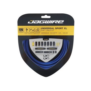 Тросы с оболочками JAGWIRE Universal Sport Shift XL, длинные, для переключателей, комплект, UCK603 Тросы с оболочками JAGWIRE Universal Sport Shift XL, длинные, для переключателей, комплект, UCK603Тросики и Рубашки<br>Для переключателей, длинные, комплект, цвет-синий<br>