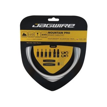 Тросы тормозные JAGWIRE Mountain Pro Brake, комплект, для МТВ, MCK410 Тросы тормозные JAGWIRE Mountain Pro Brake, комплект, для МТВ, MCK410Тросики и Рубашки<br>Комплект, Ripcord для МТВ, с пятислойной усиленной оболочкой, цвет белый<br>