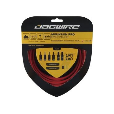 Тросы тормозные JAGWIRE Mountain Pro Brake, комплект, для МТВ, MCK412 Тросы тормозные JAGWIRE Mountain Pro Brake, комплект, для МТВ, MCK412Тросики и Рубашки<br>Комплект, Ripcord для МТВ, с пятислойной усиленной оболочкой, красный<br>