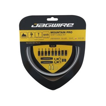 Тросы для переключения JAGWIRE Mountain Pro Shift, комплект, для МТВ, MCK221 Тросы для переключения JAGWIRE Mountain Pro Shift, комплект, для МТВ, MCK221Тросики и Рубашки<br>Комплект Ripcord для МТВ, с пятислойной усиленной оболочкой,серебряные<br>