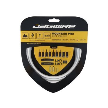 Тросы для переключения JAGWIRE Mountain Pro Shift, комплект, для МТВ, MCK213 Тросы для переключения JAGWIRE Mountain Pro Shift, комплект, для МТВ, MCK213Тросики и Рубашки<br>Комплект Ripcord, для МТВ, с пятислойной усиленной оболочкой, белый<br>