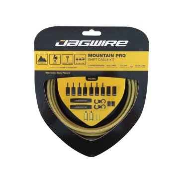 Тросы для переключения JAGWIRE Mountain Pro Shift, комплект, для МТВ, MCK225 Тросы для переключения JAGWIRE Mountain Pro Shift, комплект, для МТВ, MCK225Тросики и Рубашки<br>Комплект Ripcord для МТВ, с пятислойной усиленной оболочкой, золото<br>