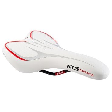 Седло KELLYS MIRAGE, 275x184мм, бесшовная технология, Saddle MIRAGE man material synthetic leather Седло KELLYS MIRAGE, 275x184мм, бесшовная технология, Saddle MIRAGE man material synthetic leatherСедла для велосипедов<br>275x184 мм, цвет: белый<br>