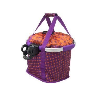 Корзина KELLY'S SHOPPER, 36x32x28см, тканевая, с крепежом на руль 22,2/25,4/31,8мм, Shopper purple