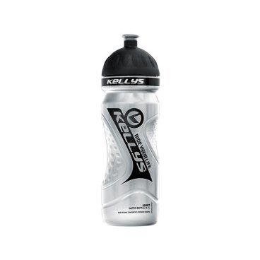 Фляга KELLYS SPORT, обьём 0.7л, серебристая, с чёрной крышкой, вес 75г