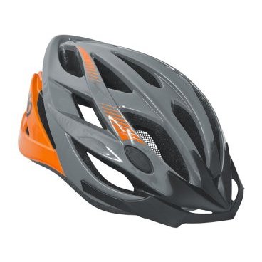 Велошлем KELLYS REBUS, цвет серо-оранжевый, S/M, Helmet REBUS, grey_orange S/М (56-58) Велошлем KELLYS REBUS, цвет серо-оранжевый, S/M, Helmet REBUS, grey_orange S/М (56-58)Велошлемы<br>Велошлем - элемент экипировки, спасающий голову от травм, которыми грозит падение с велосипеда или столкновение с другим транспортным средством. Современные шлемы от KELLYS, в том числе и шлем REBUS, отличаются высокой степенью защиты, которая сочетается с минимальным весом. Шлем KELLYS REBUS изготовлен из пористого мягкого материала - пенополостирола, который непосредственно соприкасается с головой, сверху - оболочка из гладкого прочного пластика. Корпус шлема имеет 20 отверстий. Благодаря им происходит циркуляция воздуха, и голова не потеет в жару. Помимо прочего, отверстия защищены от насекомых сеткой, имеется съемный козырек от солнца, шлем быстро регулируется по размеру. Вы можете увеличить, если нужно поддеть под шлем шапку или подшлемник. Шлем KELLYS REBUS: Материал: пластик, пенополистирол. Цвет: серый/оранжевый. Размер: S/М (56-58см). Вес: 272-292 г. Дополнительно: сетка от насекомых, съемный козырек.<br>