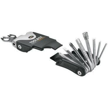 Набор SKS-10010 Toolbox Travel сталь/пластик 18-функций (Германия) 0-10010 Набор SKS-10010 Toolbox Travel сталь/пластик 18-функций (Германия) 0-10010Велоинструменты<br>Набор Toolbox Travel SKS-10010 сталь/пластик <br>Набор инструментов SKS Toolbox Travel 18 функций.<br>Включает в себя: шестигранники, плоскую и крестовую отвертки, выжимку цепи, монтажки, накидные ключи.<br>Округлая плоская форма, минимизирующая опасность получения травм. Дополнительные резиновые накладки по бокам для удобства использования. Неопреновый чехол в комплекте. <br>Размер: 99 x 45 x 25 mm <br>Вес : 223 г (Германия)<br>