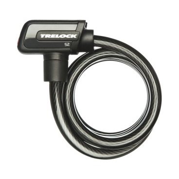 Велосипедный замок TRELOCK S 2, тросовый, на ключ, с креплением, 12 х 1500 мм, черный, 8002432-SilverLine