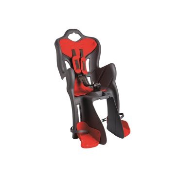 Детское велосидение на багажник BELLELLI B-One Clamp, заднее, тёмно-серое, 01B1M00002 Детское велосидение на багажник BELLELLI B-One Clamp, заднее, тёмно-серое, 01B1M00002Детское велокресло<br>Вело кресло детское заднее B-One Clamp BELLELLI (Тёмно-серое) крепится на уже установленный задний багажник (грузоподъемность багажника не менее 25 кг, ширина 12-17,5 см) велосипеда с колесами 26-28 и позволяет перевозить ребенка до 22 кг, то есть с 1 года до 7 лет. Вело кресло BELLELLI имеет мягкую прокладку, ремни безопасности и защиту ног от попадания в спицы. За счет вентилируемой перфорированной спинки малышу не будет жарко в знойный день. Форма корпуса вело кресла обеспечивает защиту ребёнка по бокам. Пряжка позволяет фиксировать ребенка в вело кресле одним движением, но при этом не может быть расстегнута ребенком случайно. Ремни безопасности с мягкими накладками могут быть отрегулированы по высоте и длине. Велокресла BELLELLI имеют европейский сертификат качества TUV и отвечает стандарту безопасности EN 14344. Внимание: -Велосипедом, на котором установлено детское кресло, должен управлять опытный пользователь! -Велокресло не может устанавливаться на велосипеды с богажником консольного типа. -Используйте защитные средства во время катания на велосипеде (шлем/наколенники!). Велокресло заднее BELLELLI B-One Clamp: Материал: пластик. Устанавливается: на багажник велосипеда. Вес ребёнка: до 22 кг. Приблизительный возраст ребёнка: ~от 1 года до 7 лет. Допустимая ширина багажника: от 12-17,5 см (багажник НЕ консольного типа). Грузоподъёмность багажника: до 25 кг. Колёса взрослого велосипеда: от 26 до 29. Крепление Clamp: это быстросъёмное крепление на багажник. Застёжки ремней: baby control (с секретом). Регулировка ремней: есть. Вентилируемая спинка: есть. Защитная платформа для ног с регулировкой: есть. В комплекте: крепление. Цвет кресла: тёмно-серый. Цвет подушки: красный. Европейский сертификат качества TUV. Стандарт безопасности: EN 14344 .<br>